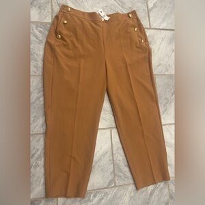 NWT Lane Bryant Womens The Perfect Drape Brown Pants Relaxed Ankle Size 18
